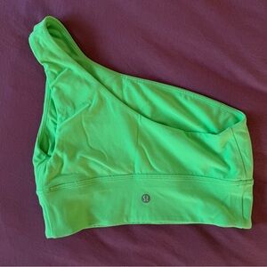 Lululemon green one shoulder sports bra